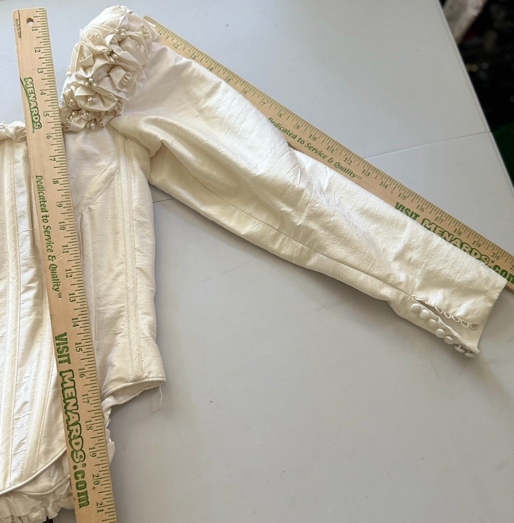 Anna Hernandez Handmade Bridal Corset Top XS/S Silk Victorian Style Long Sleeve