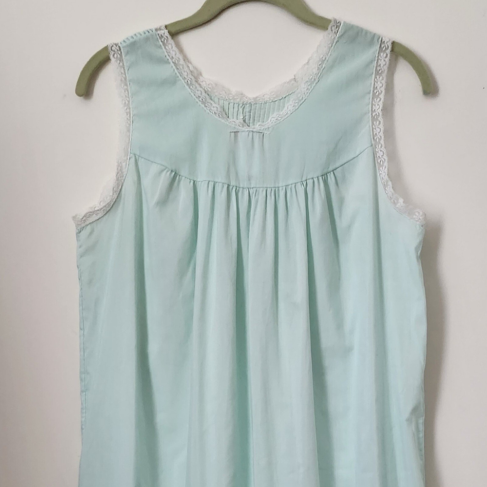 Vintage Barbizon Aqua Green Laced 2pc Robe & Sleeveless Nightgowns S/M