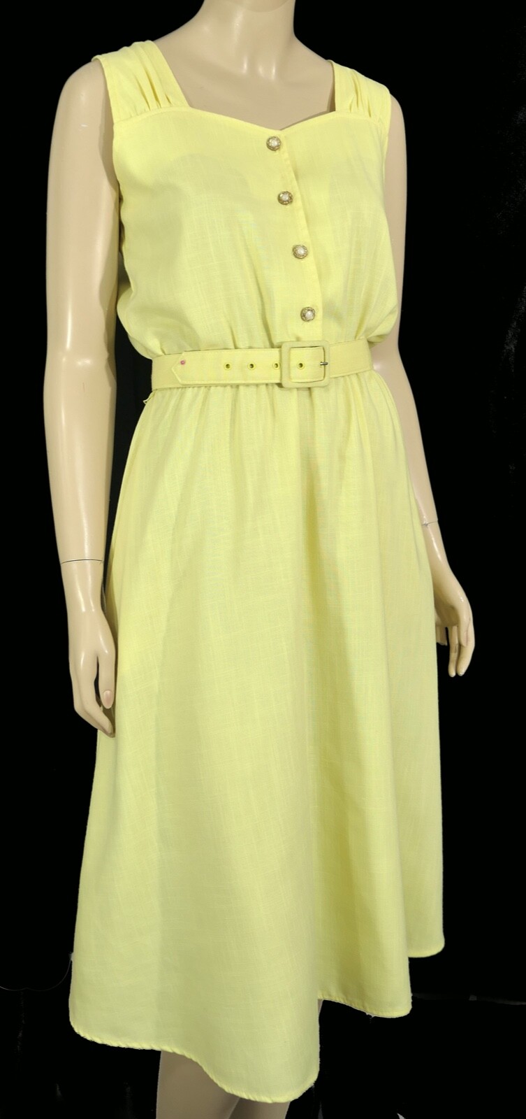 Vintage 70s California Looks Yellow A Line Sun Dress W Jacket M