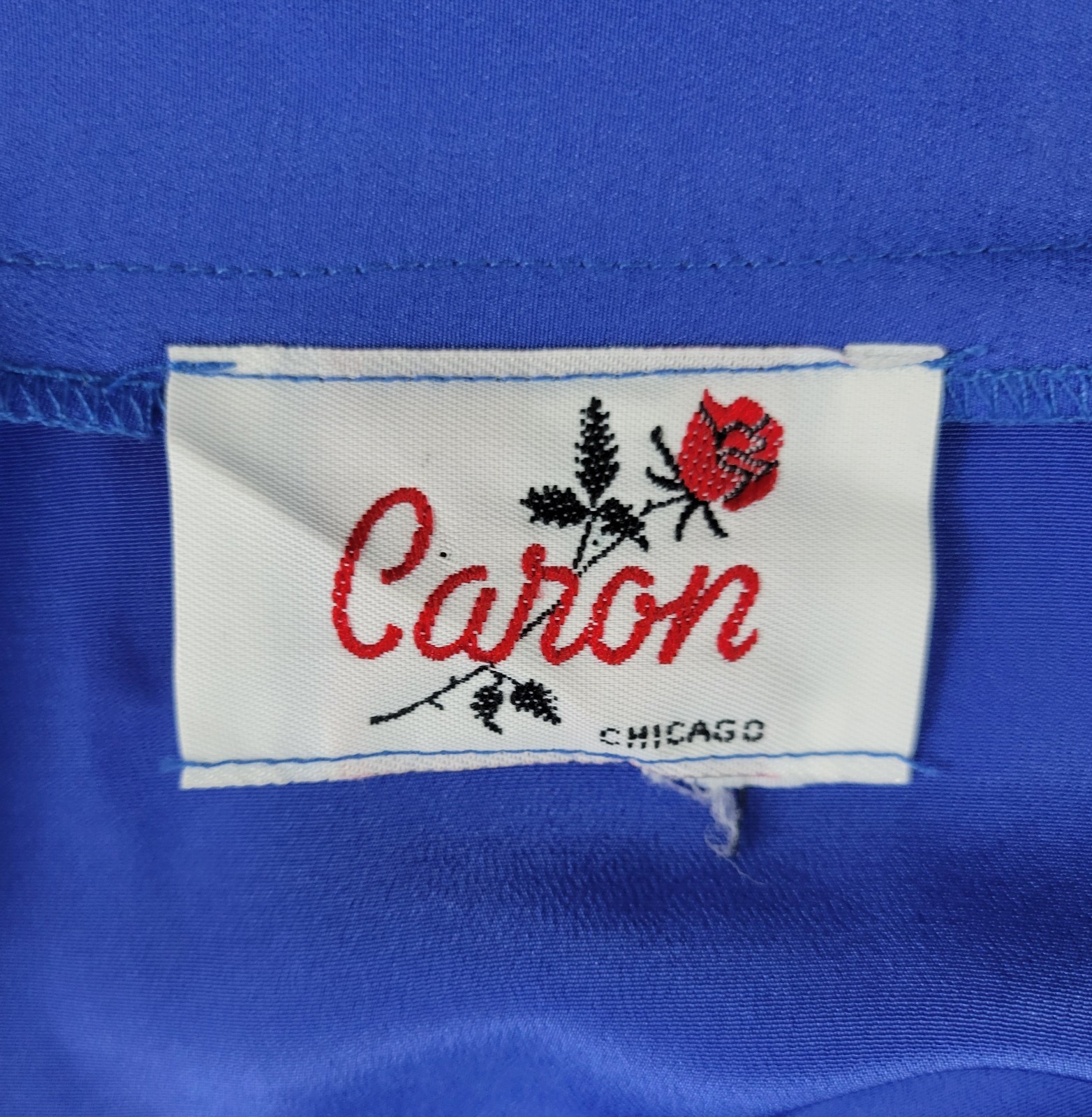 Vintage Caron Blue Wrap Bodice Collared Dress Size Small?