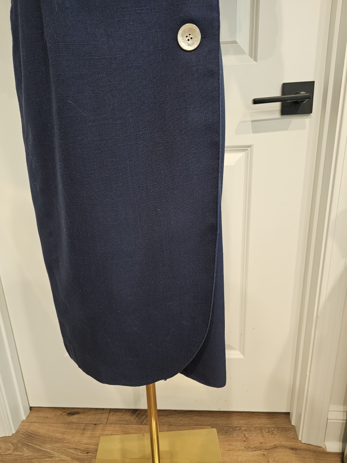 Vintage Lined Navy Pretaporte Coat Dress w/White Mother of Pearl Buttons Sz 6