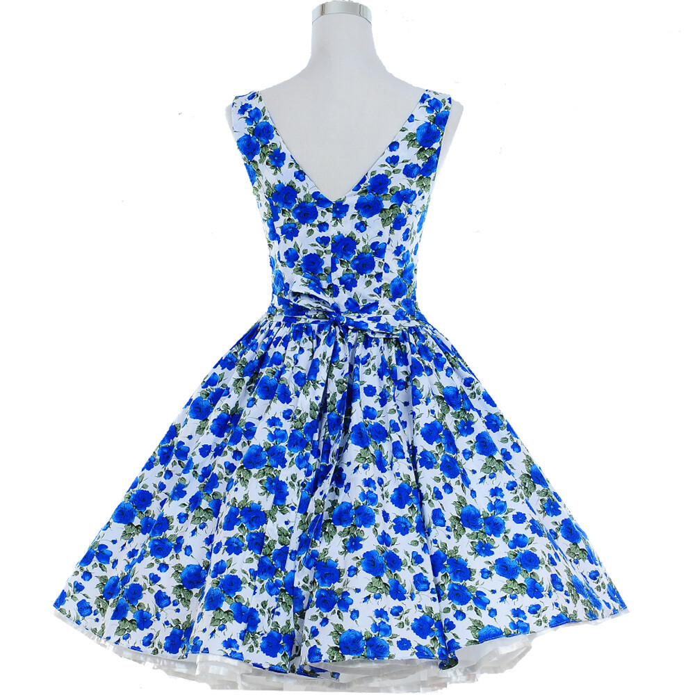 Retro Rockabilly 50s 60s Swing Vintage Dress Casual Print Floral Polka Dot Dress