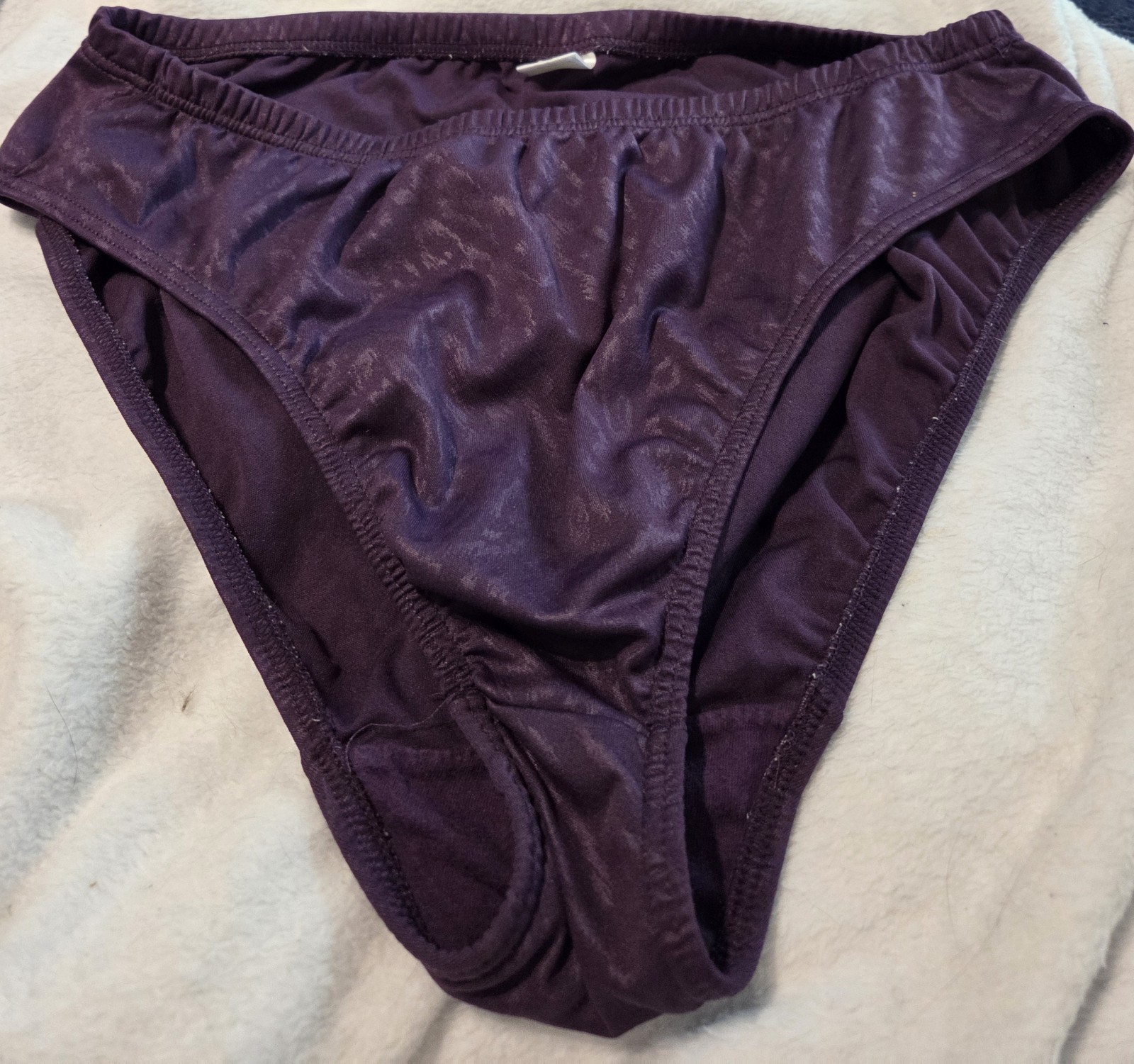 Vintage No Brand Shiny Soft Purple Brief Panties Plus Size 10 3X