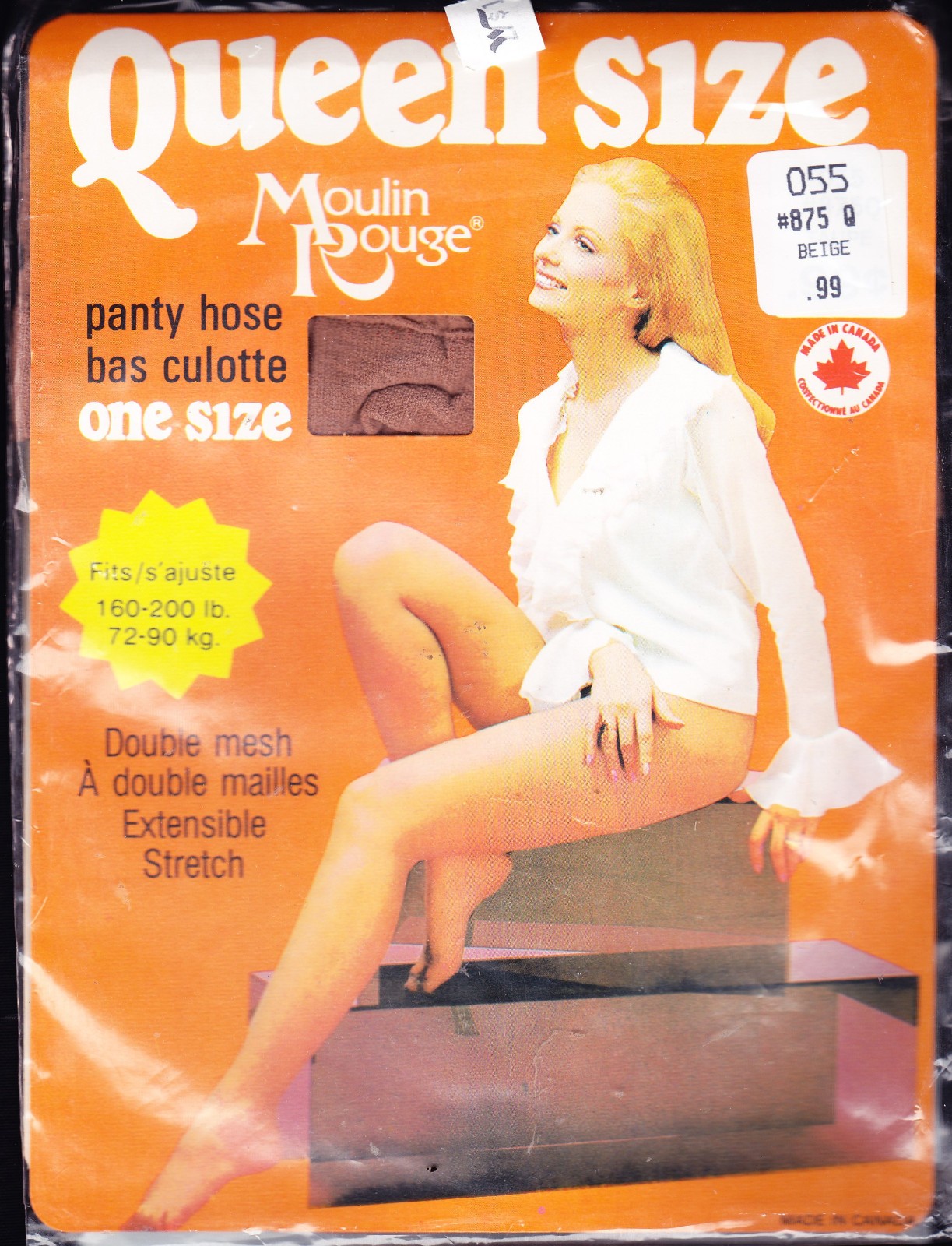 Vintage Pantyhose and Package – BEAUTIFUL BLONDE MODEL – MOULIN ROUGE VERY 70s