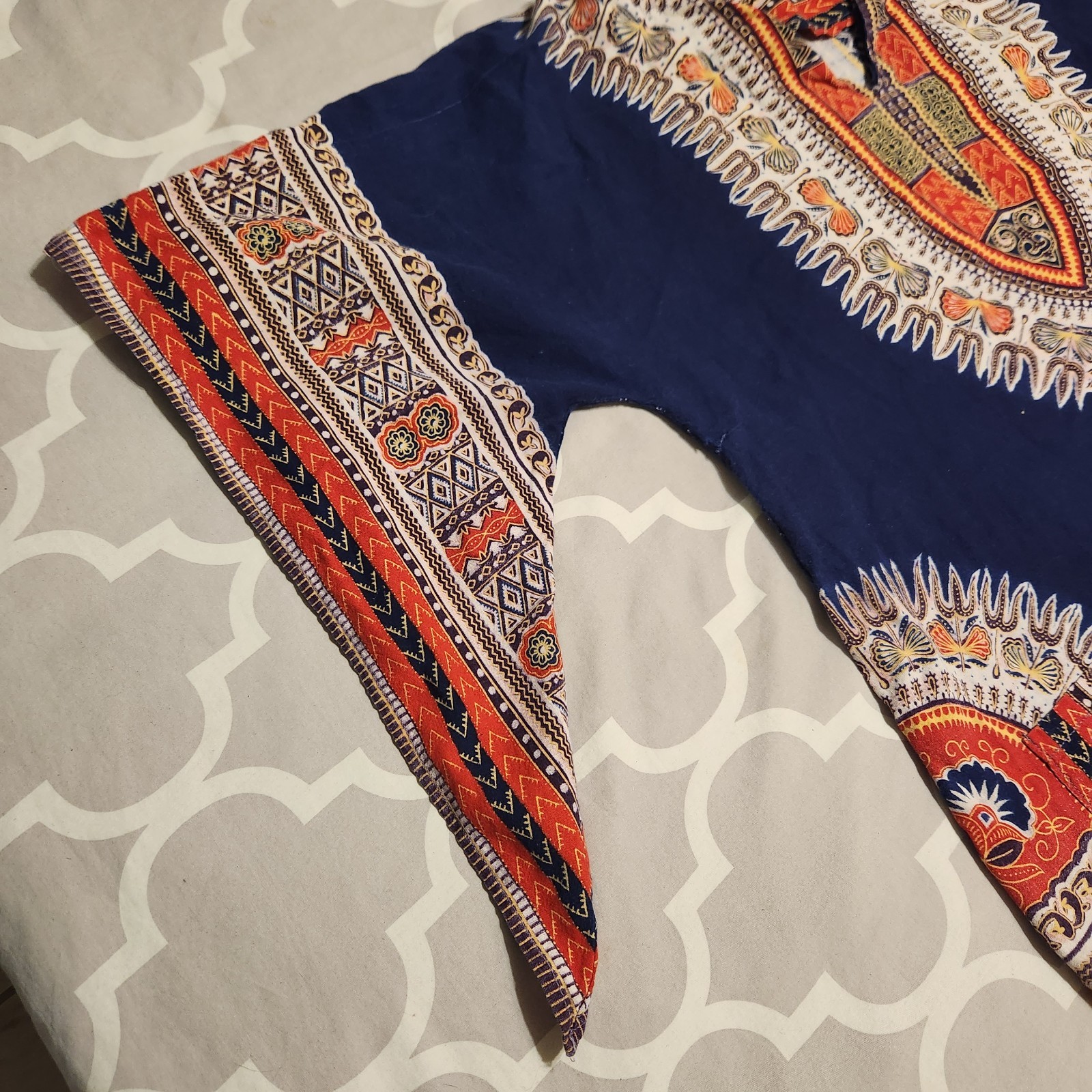 True Vintage 60s 70s Cotton Angel Wing Dashiki Hippy Pullover Top