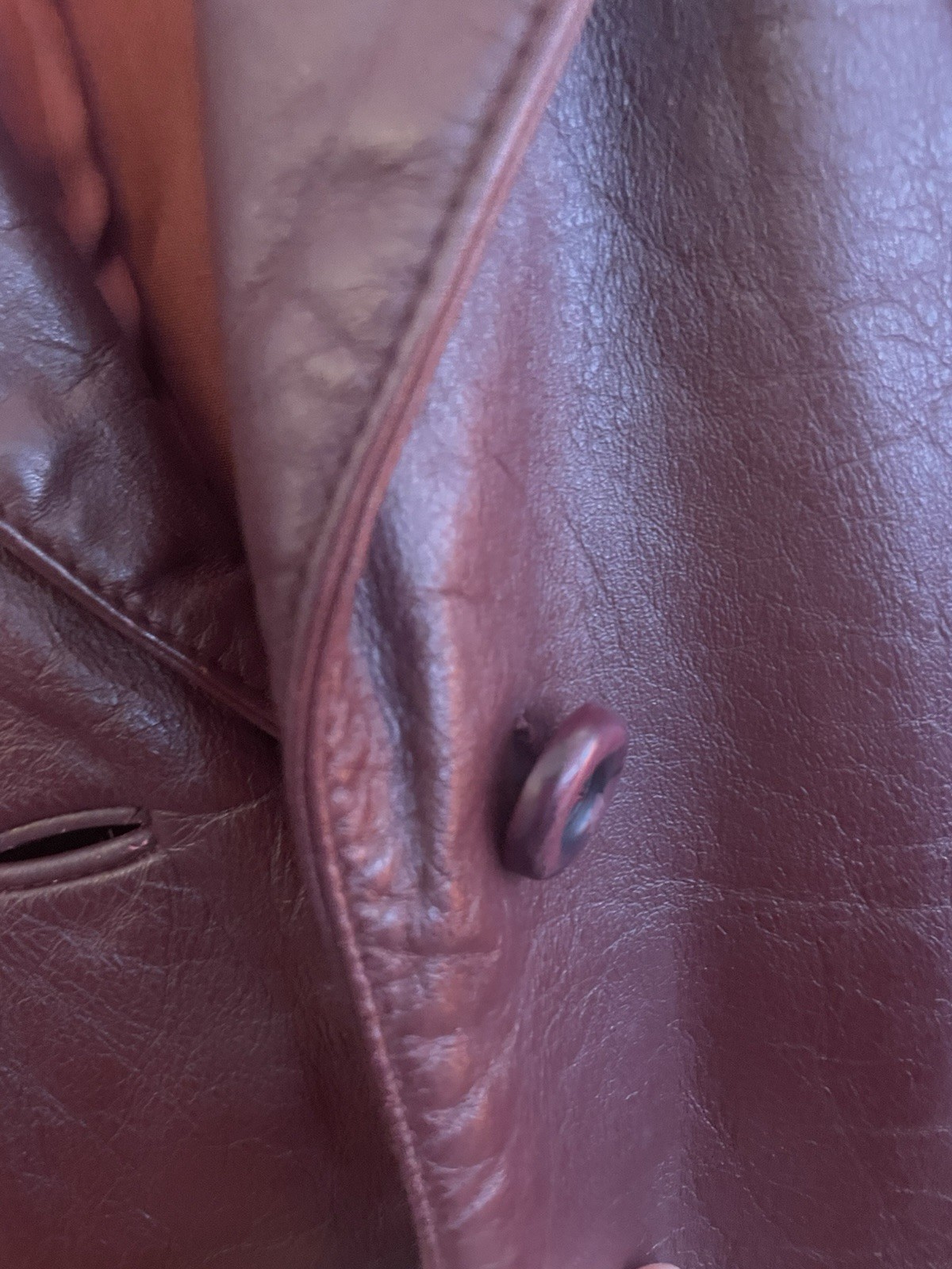 Vintage Etienne Aigner 100% Genuine Leather Burgundy Jacket