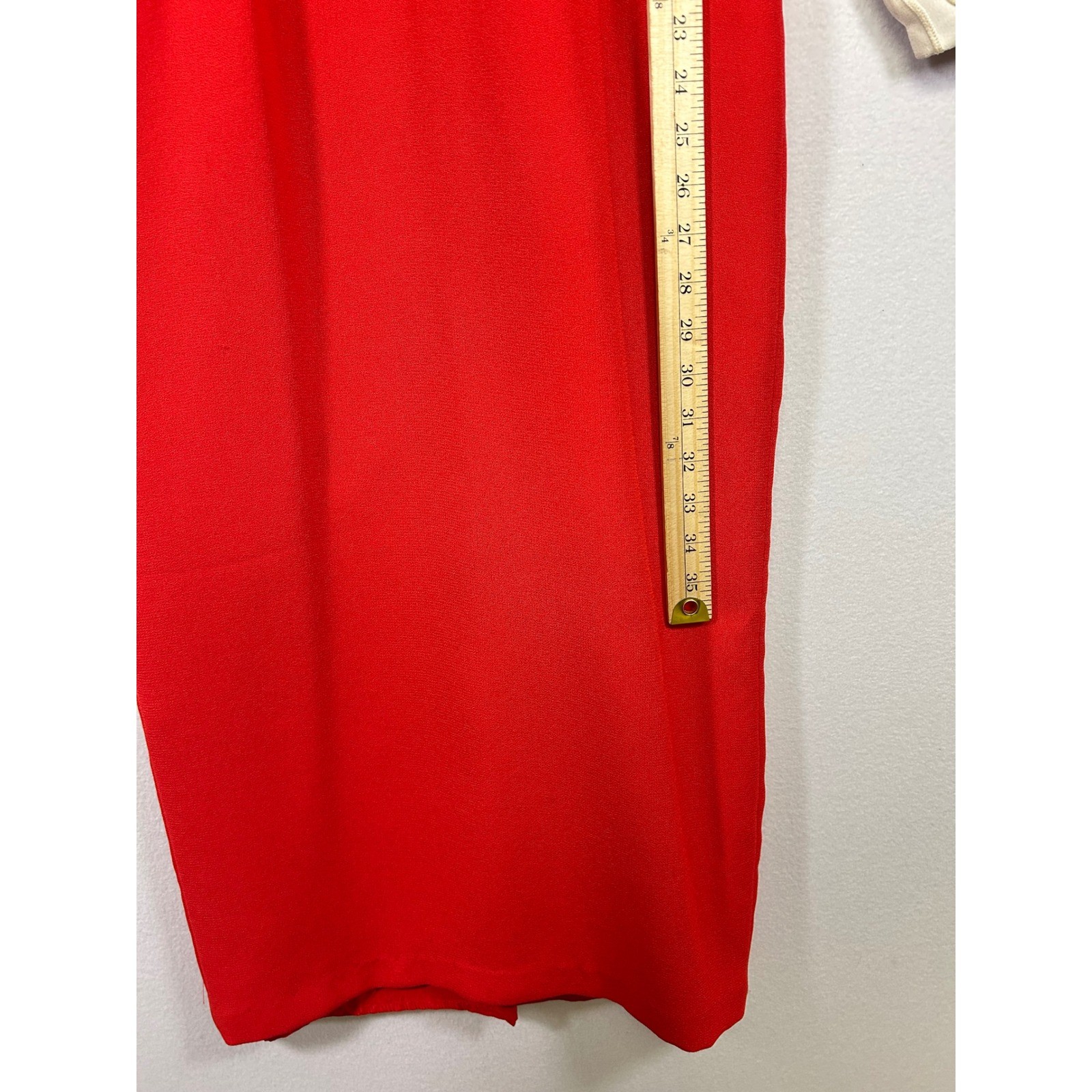 Statement Misty Lane Vintage Midi Dress Womens 4 Red Pearl Long Sleeve ormal