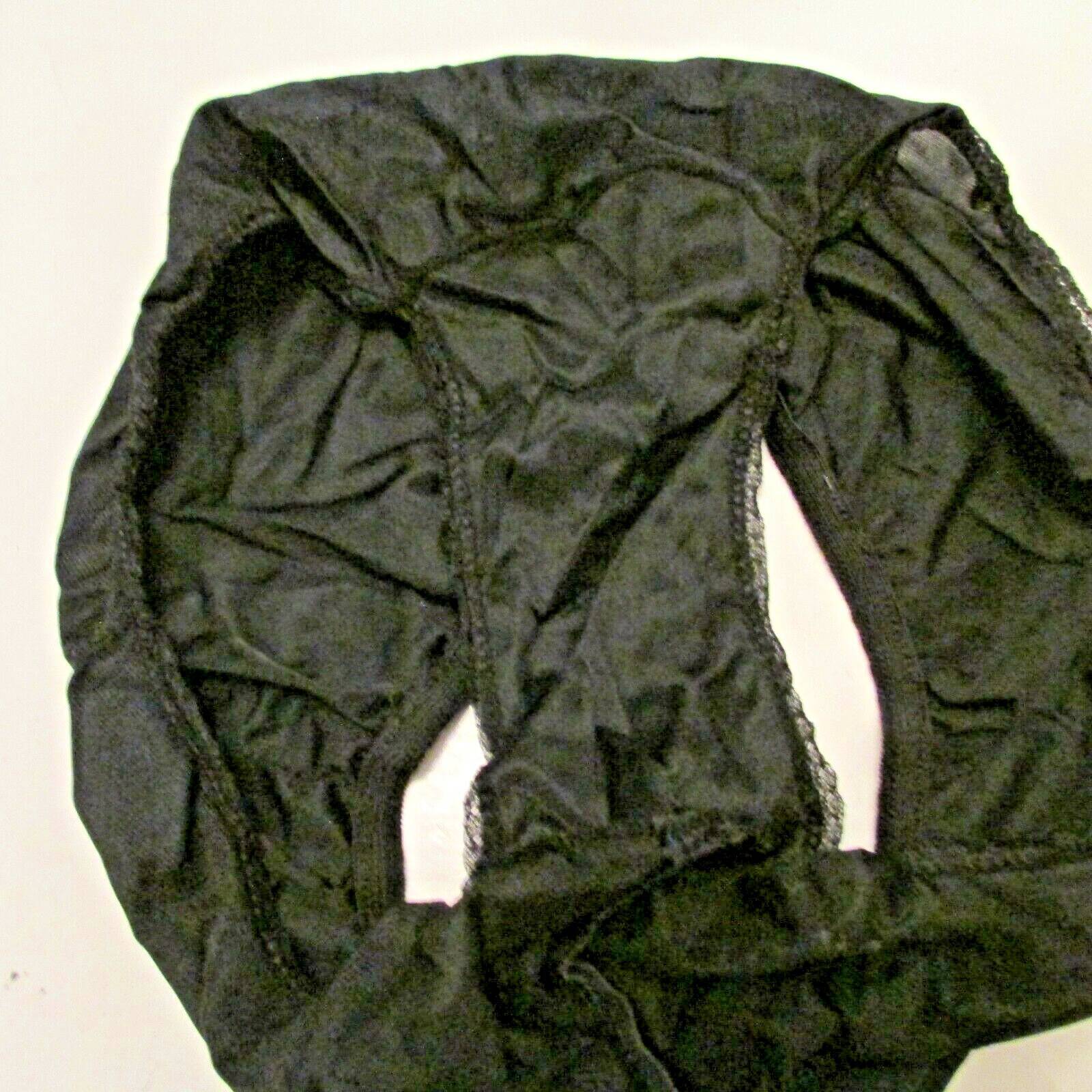 50’s Black Semi Sheer Silky Nylon Zipper Button Closure Bikini Panty S USA made