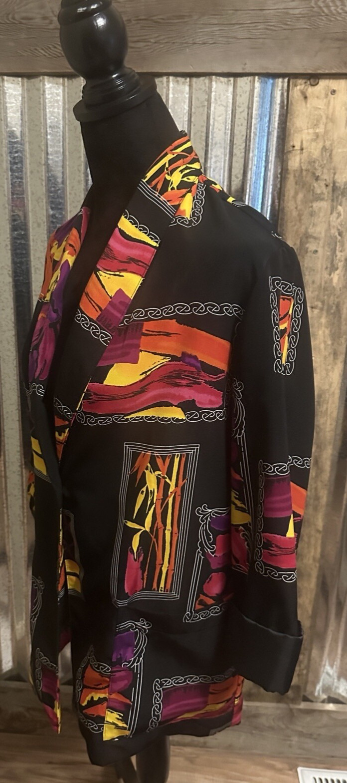 Brown Stone Studio Vtg Blazer Jacket Abstract Artsy 80s Sz Medium Office Party