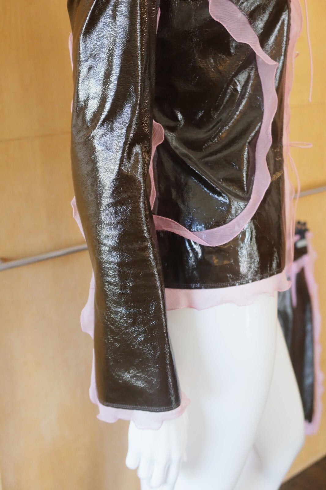 RARE Never Worn S/S 2000 Vintage Fendi by Karl Lagerfeld Patent Leather Suit 38