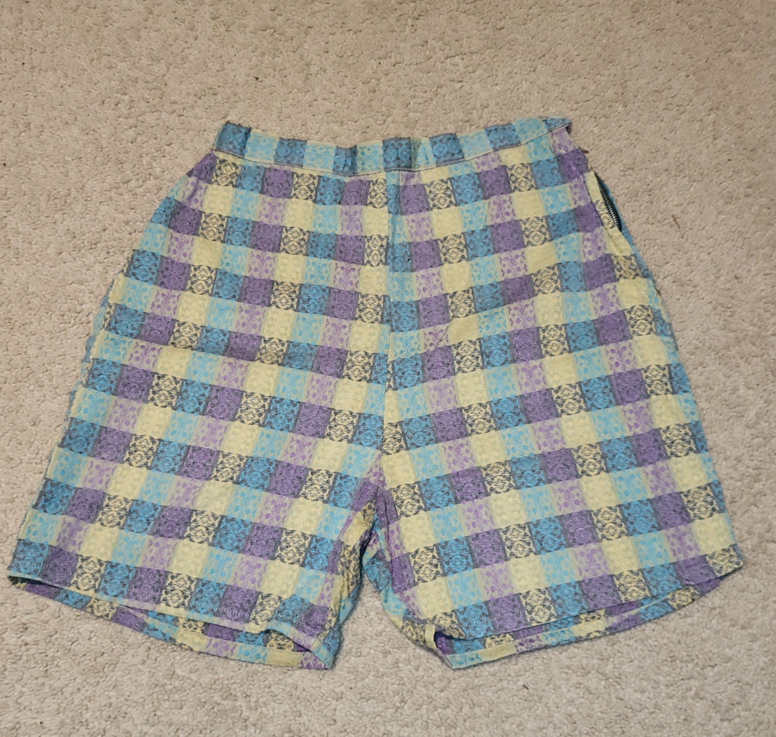 Vintage 50s Truly Regal Women’s High Waist Pattern Shorts Side Zip Zipper
