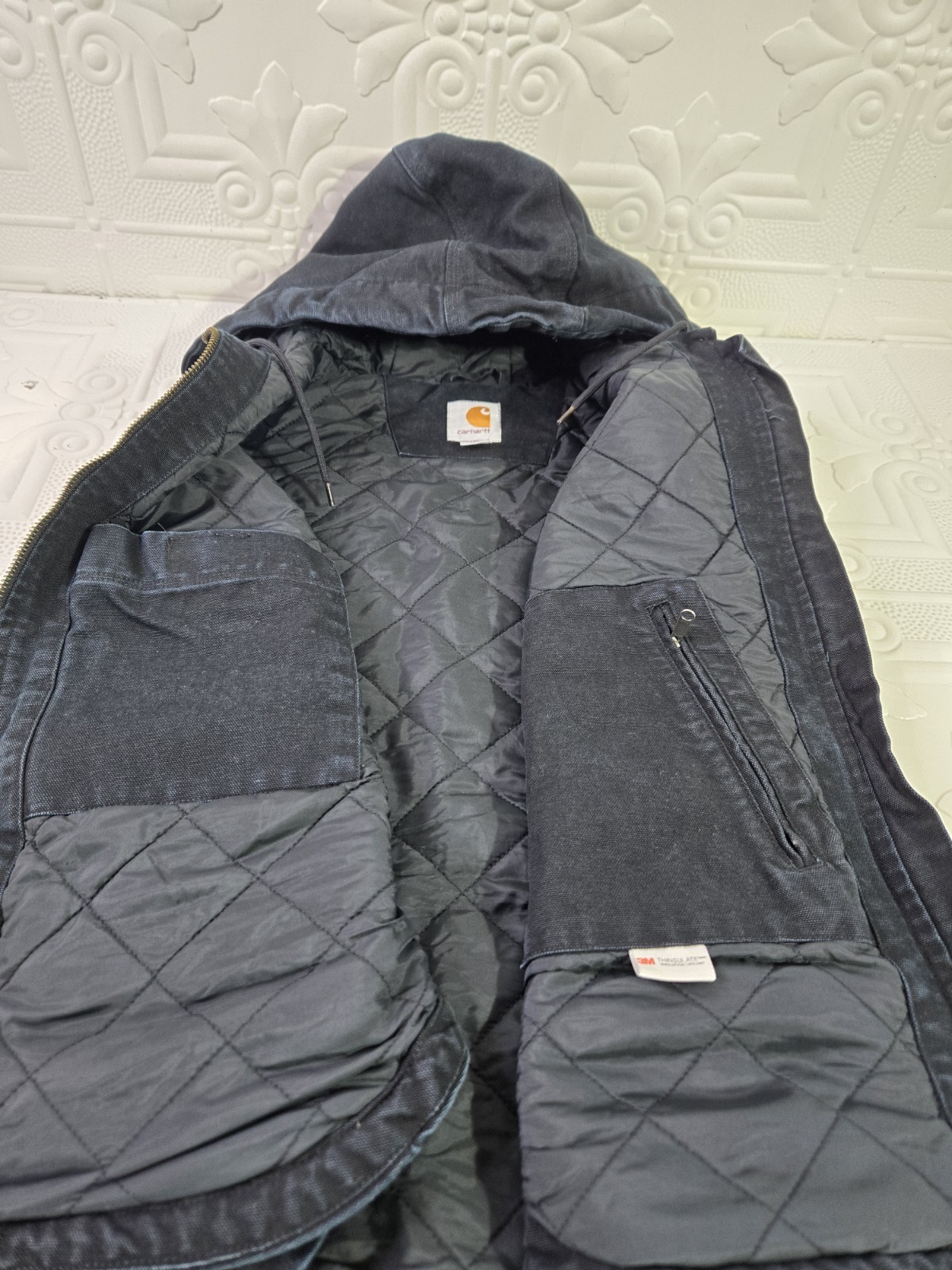 Carhartt Black Duck Canvas Hooded Vest Workwear 104026 Women’s Size M 8-10