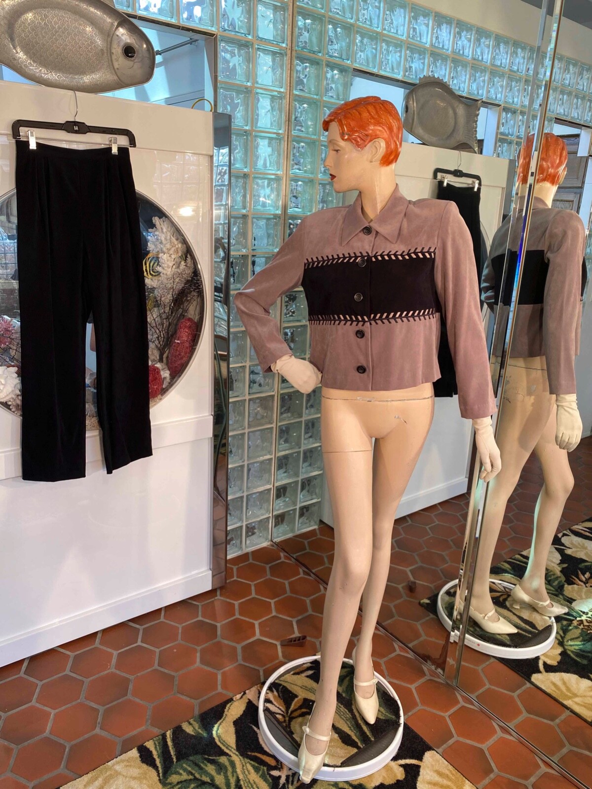 VTG 80s Women POSITIVE ATTITUDE BLACK TAUPE SIZE 6 women Pants Suit