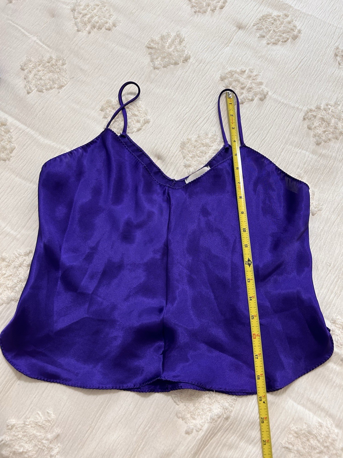 Ilise Stevens Purple Satin Camisole 19in Shoulder to Hem Vintage