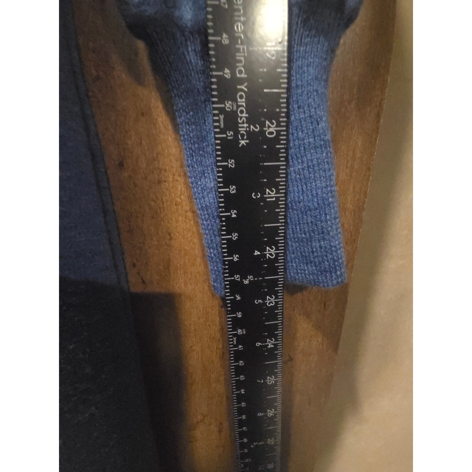 Ciao Ltd Vintage Blue 100% Pure Wool Knit Midi Dress Long Sleeve XS Hong Kong