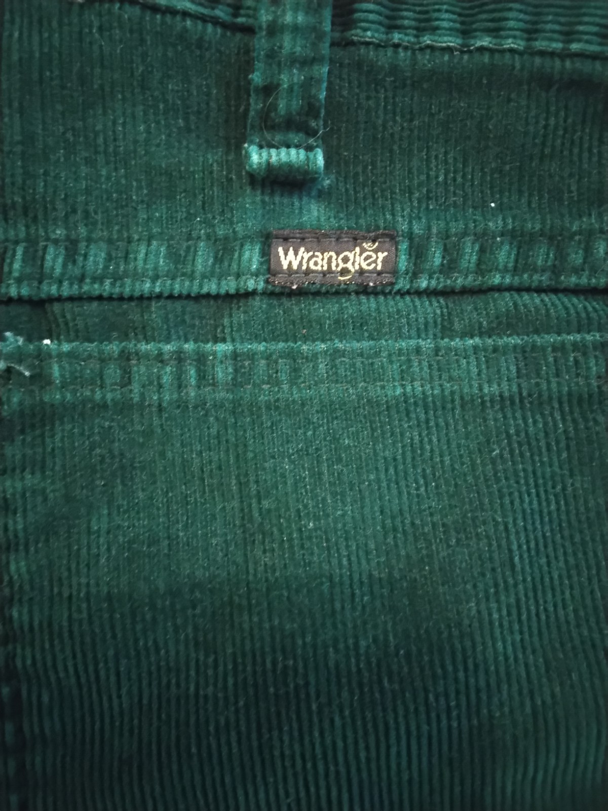 VTG 70s Wrangler Green Corduroy Bell Bottom Jeans Women’s 28×28 Hippie Boho