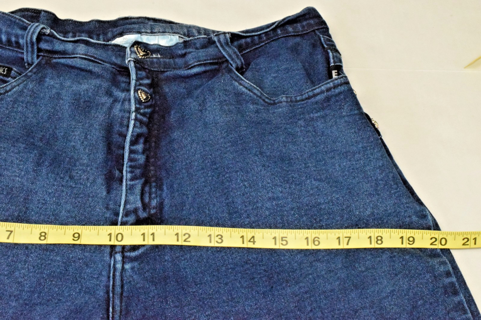 Vintage Jeans Western Ethics W32 L33 90s Blue Silver Heart Buttons High Waist