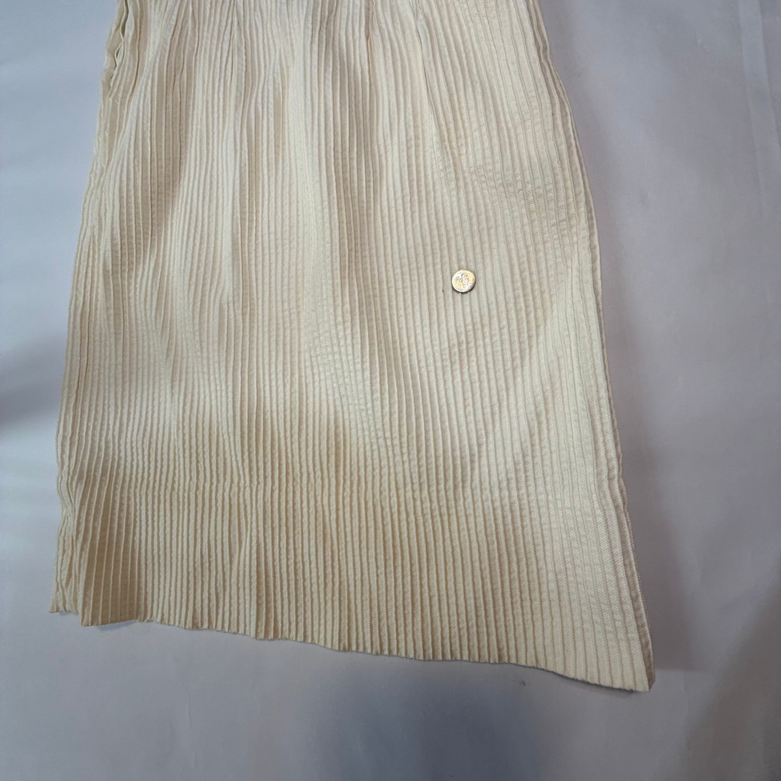 VTG 50s Cream White Crochet Lace Square Neck Textured Cap Sleeve Shift Dress