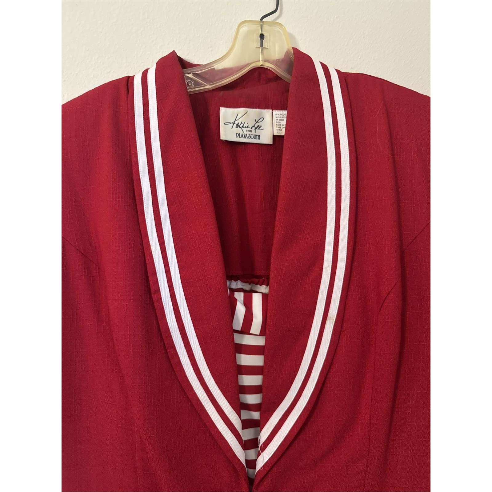Kathie Lee for Plaza South Red Nautical Skirt Suit Set Short Sleeve Vintage 12