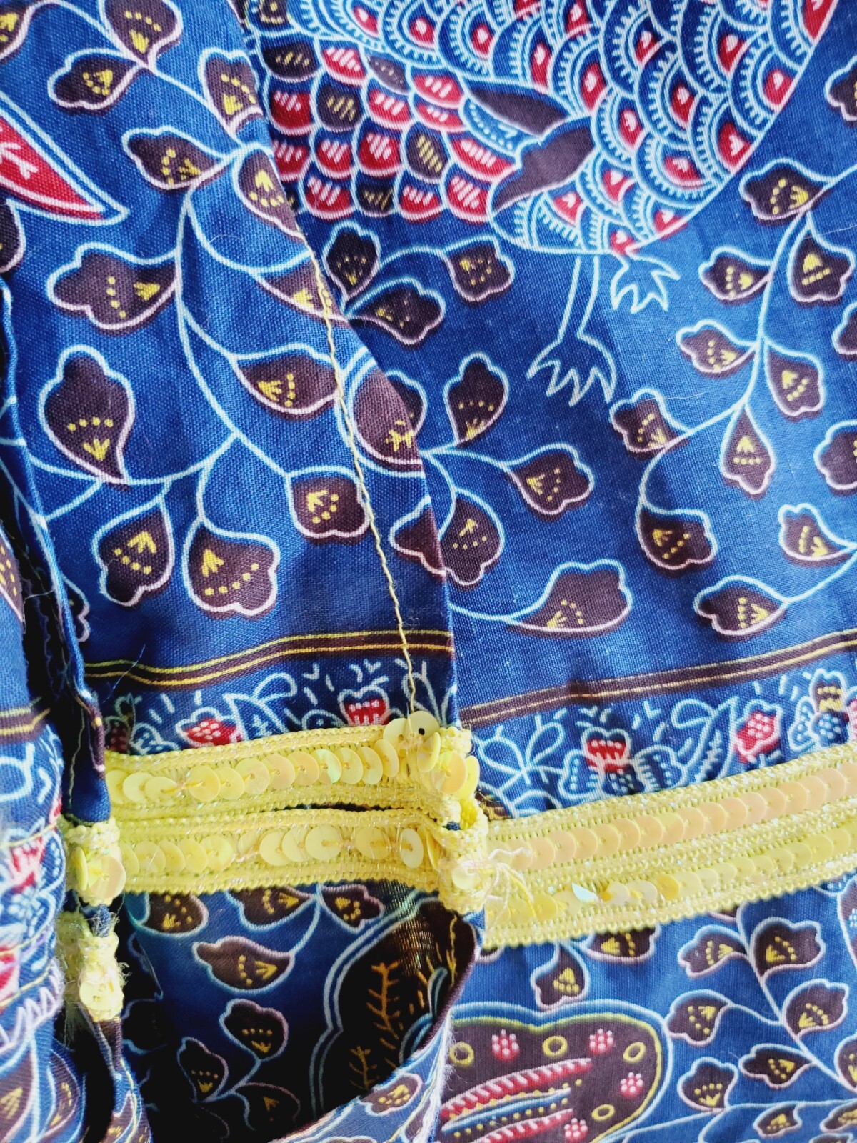 Vintage Long Hippie/African Hitarget Fabric Dress w/Cover/Scarf 💖