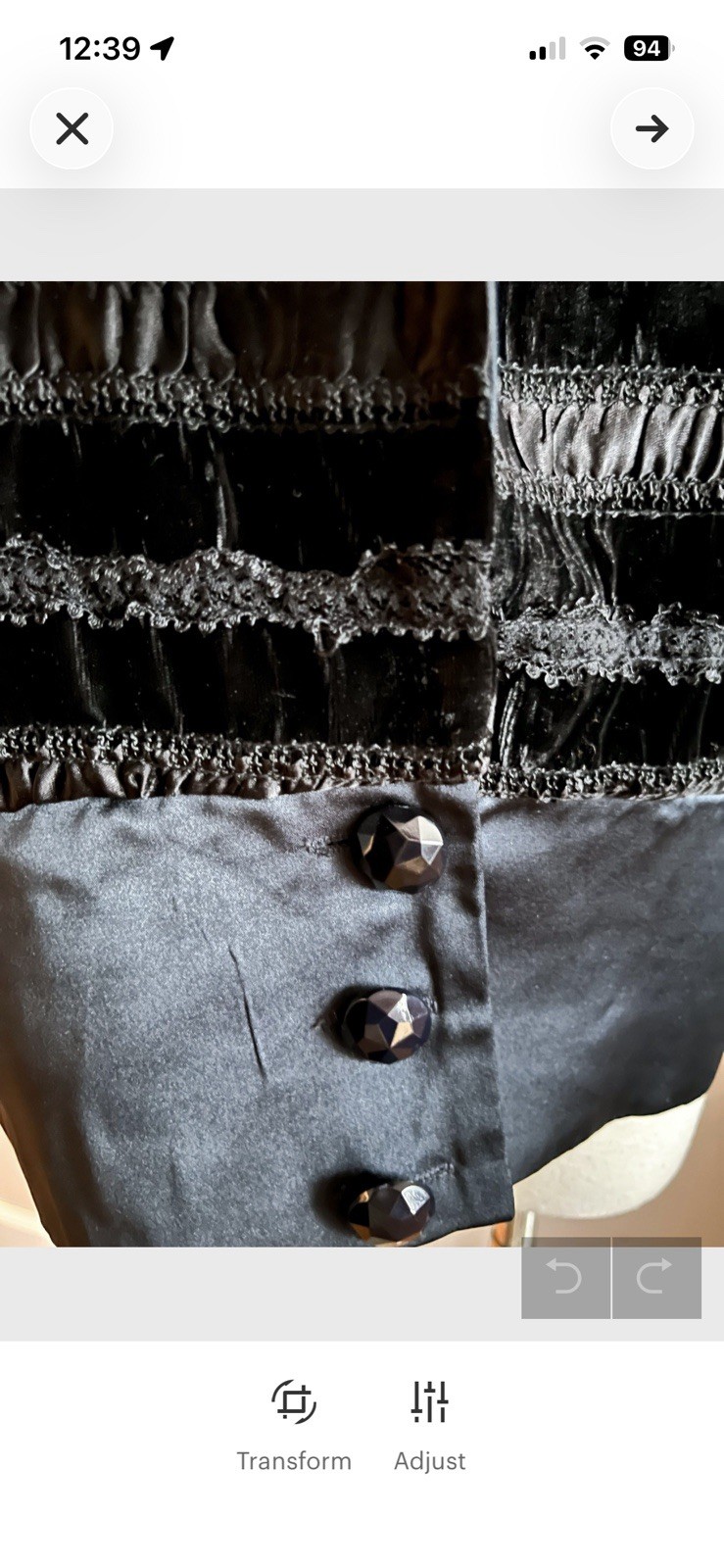 1980s Black Ruffle Satin Velvet Dolman sleeve avant garde jacket