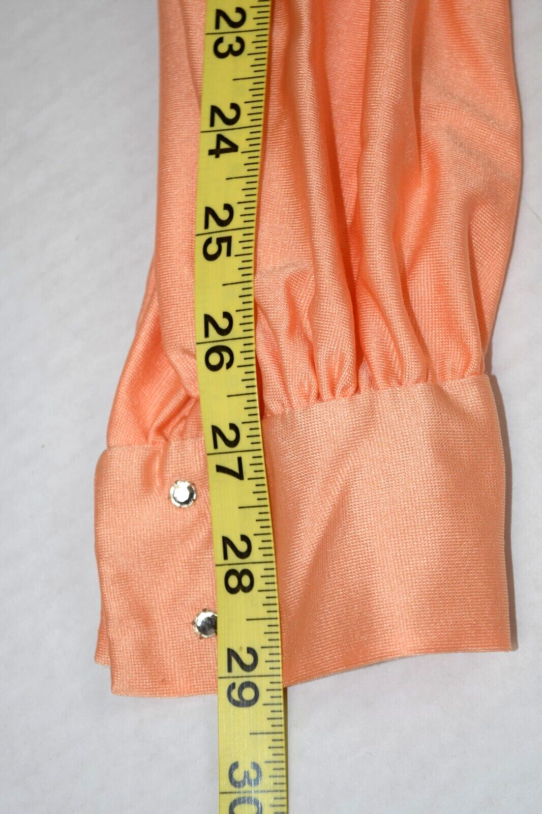 Vintage Shirt Bikini 3 Piece Set Size S/M 70s Melon Orange Bedazzled Silky