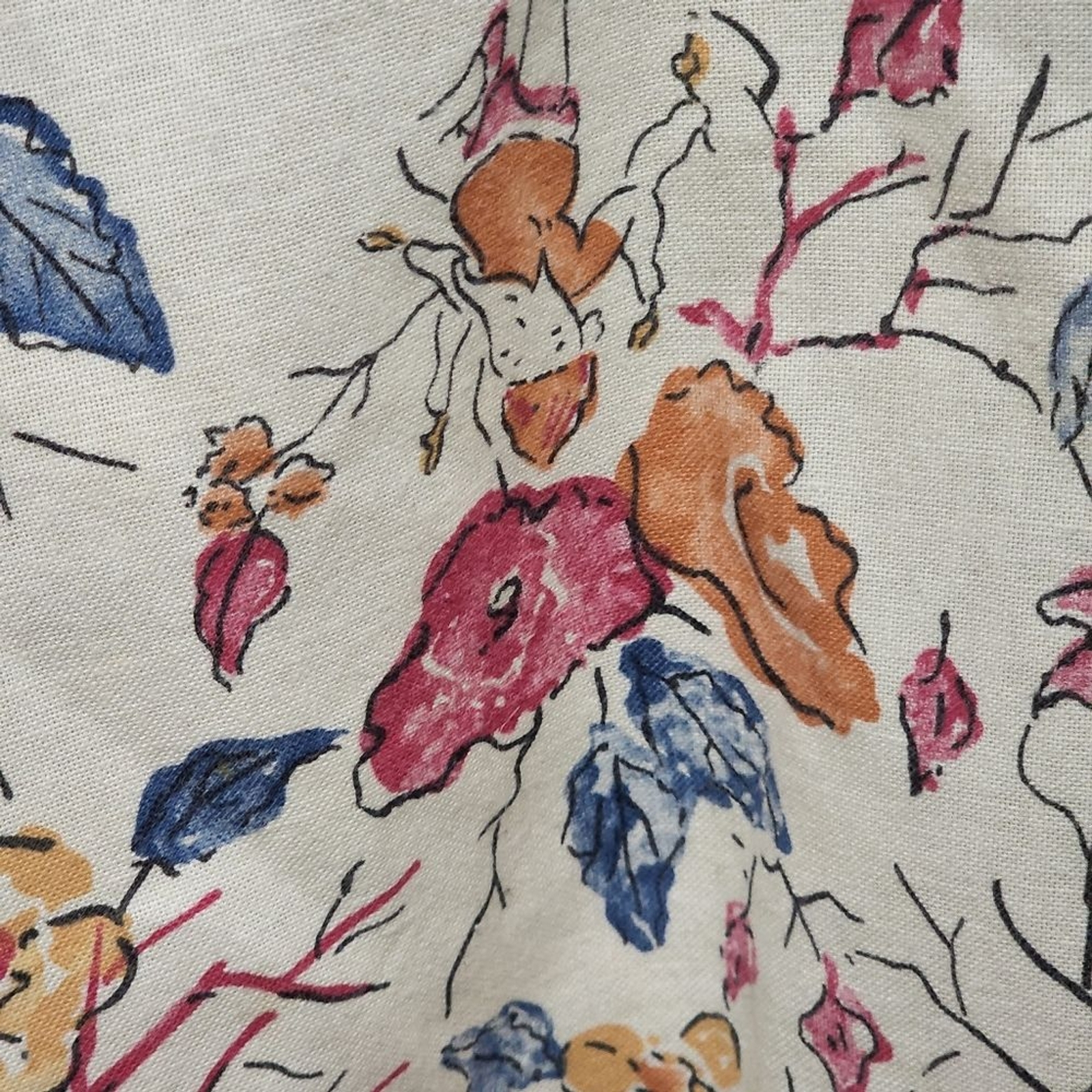 Vintage Kennington California 60s-70s floral cotton blend jute tunic size large