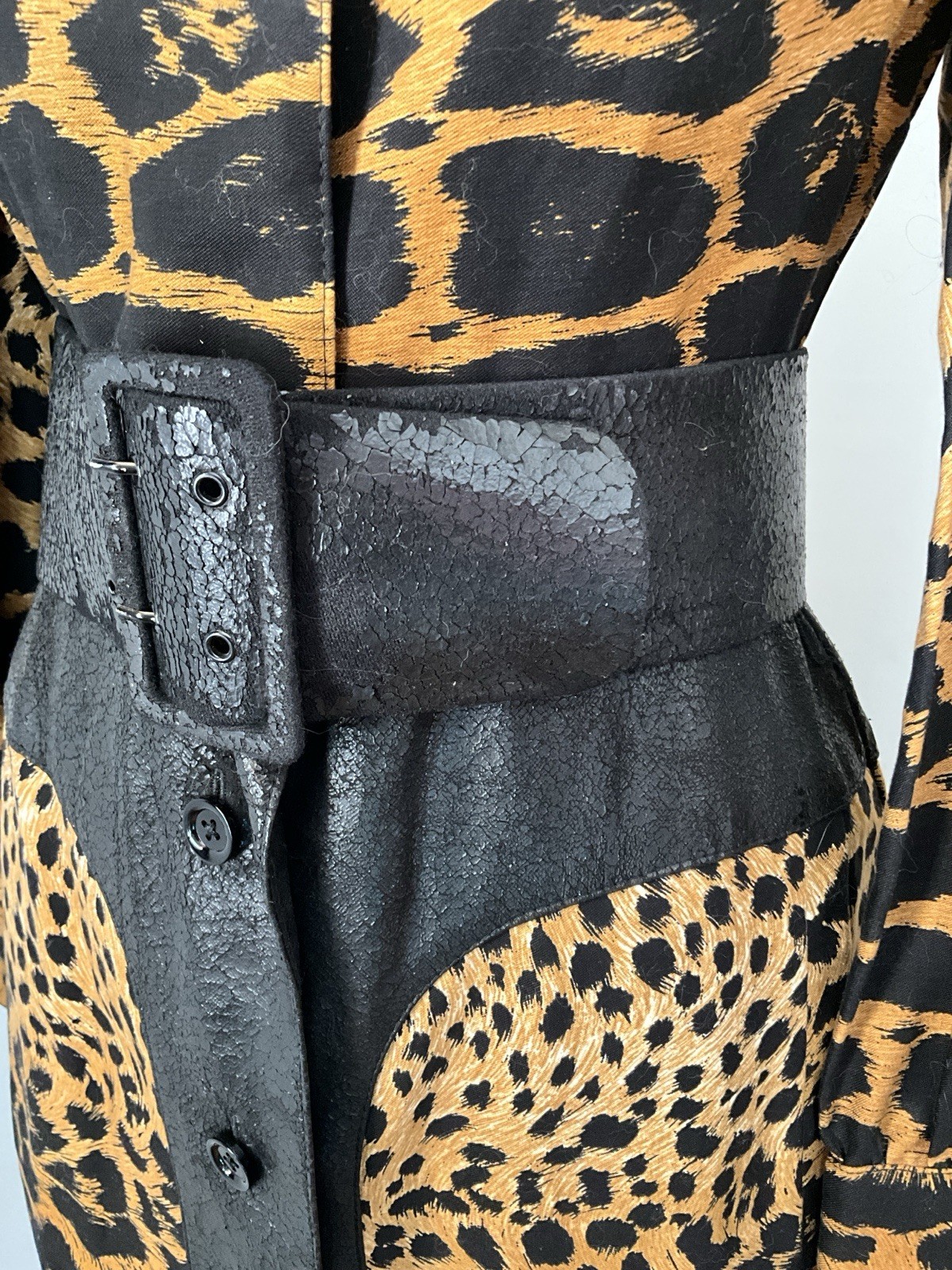 Vintage 1960’s Lanvin Leopard Print Silk Dress with Wide Belt