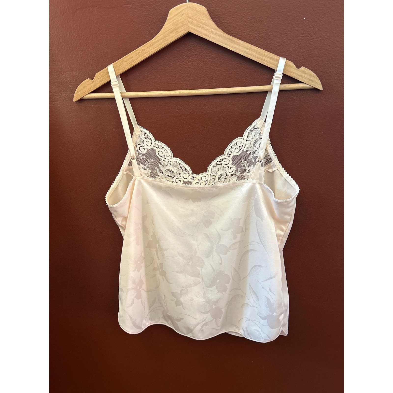 90s JCPenney Camisole Coquette Balletcore Regencycore Cream Lace Satin Top SM