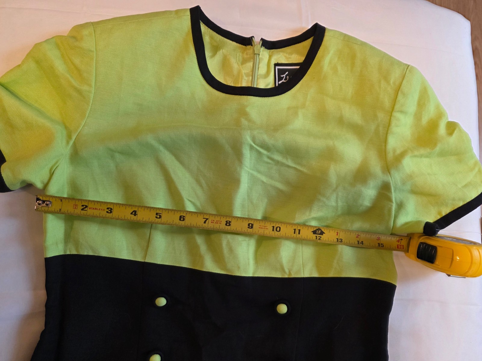VTG 90s NWT Lennie LNY New York Linen Rayon Colorblock Dress Shoulder Pads P4