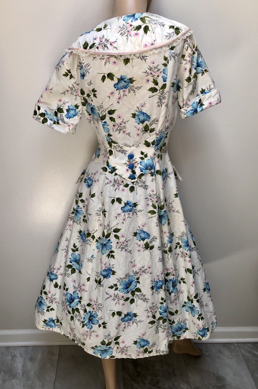 VTG 1940s PRINCESS Style FLOWER PRINT „Monte Carlo Fashions” Dressing Gown-Dress