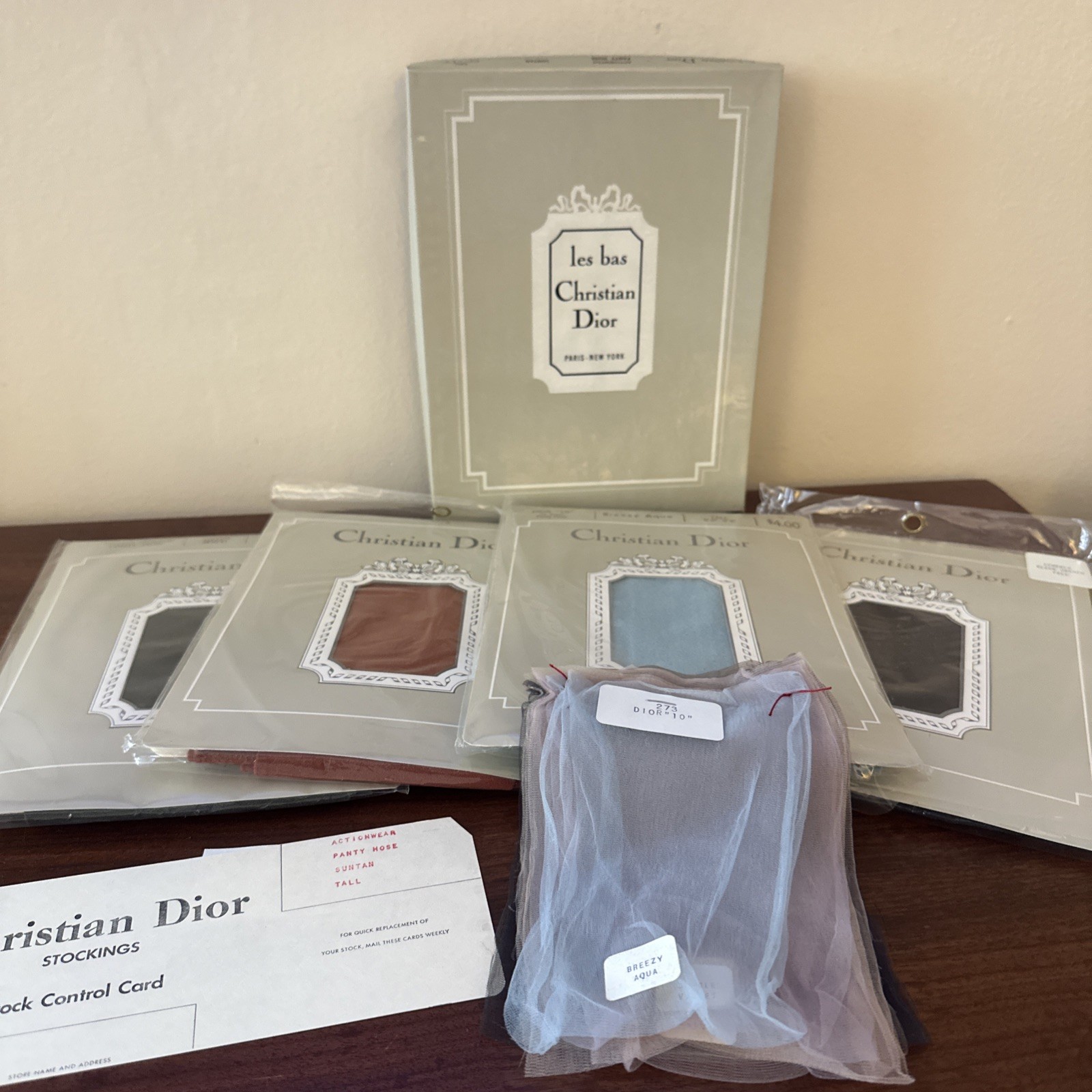 Lot Of 4 Vintage Christian Dior Panty Hose Size Tall W/ Original Box!