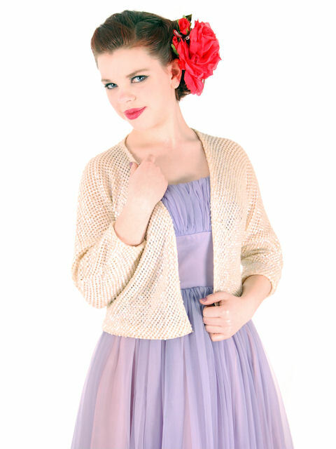 VTG 60s Sequin Shrug Aurora Borealis Sparkle Mad Men Studio 54 Whimsy Goth