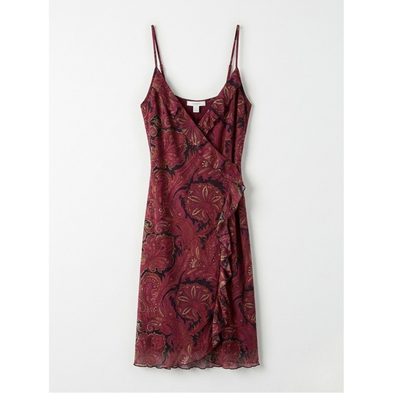 Vintage La Belle wrap Burgundy Paisley Dress