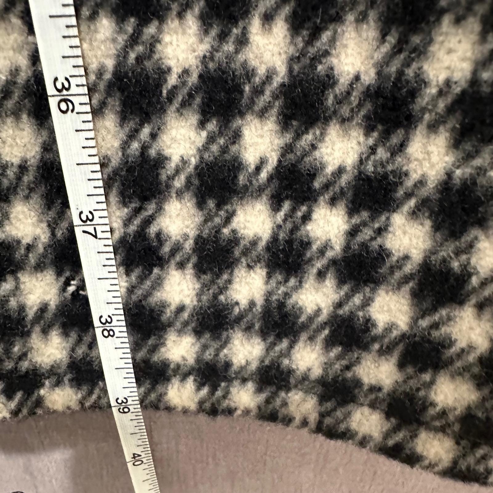 Wellington Fashions Vintage 80’s Houndstooth L Coat Black White Wool Blend