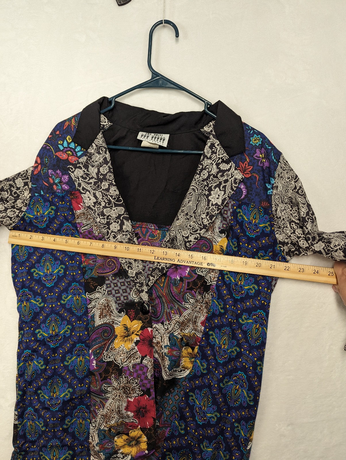 JRS ONLY! California Vintage Retro Floral Patchwork Single Button Blazer Large
