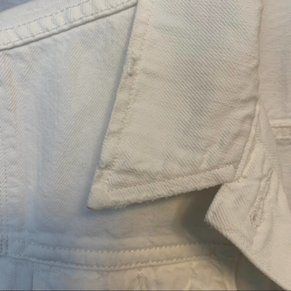 Levis Vintage Denim Trucker Jacket Womens Medium White Classic Button Front Coat