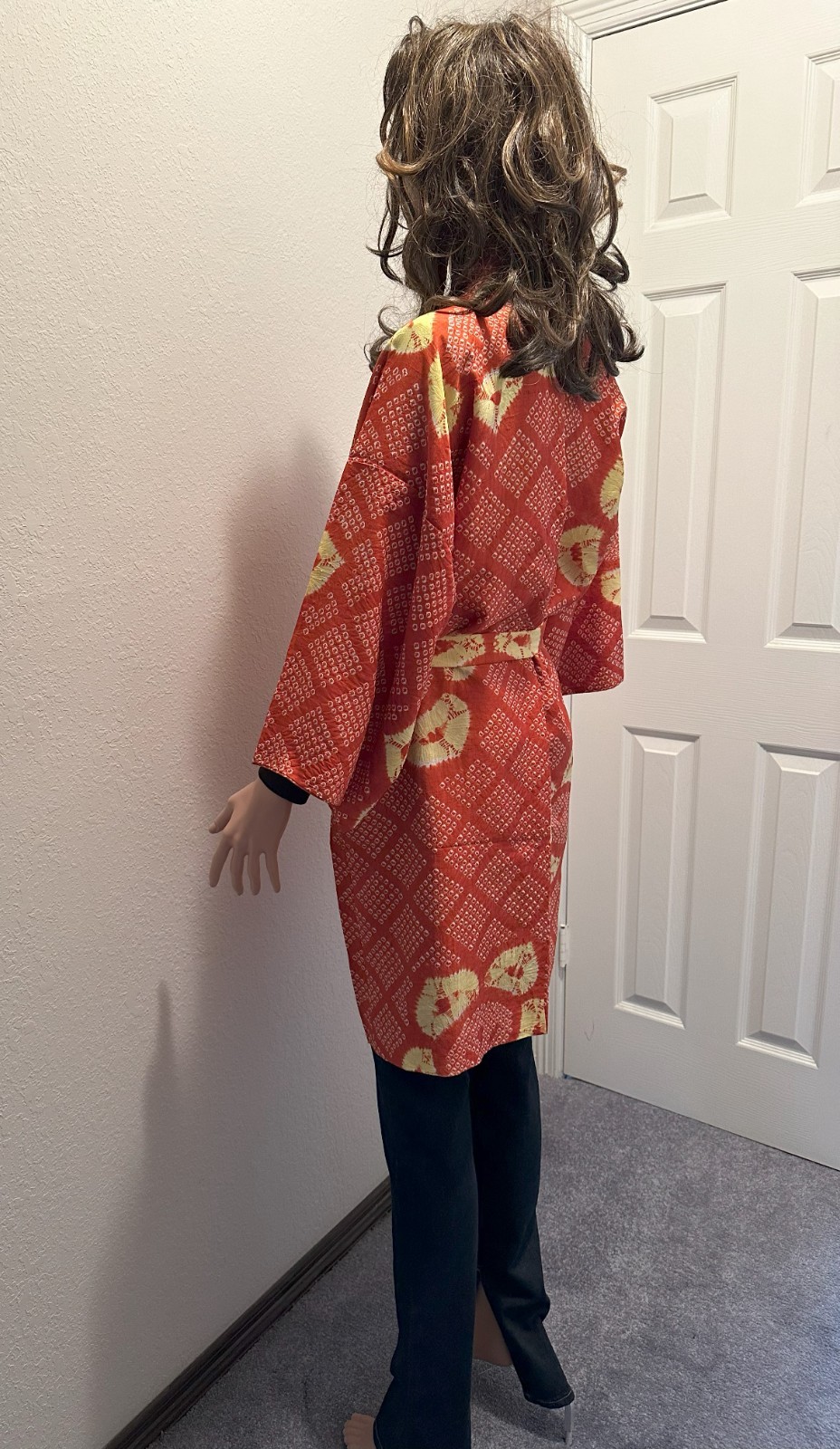 Silk Kimono-Cardigan, Kimono coat Antique coat Kobana Treasure Silk Orange Retro