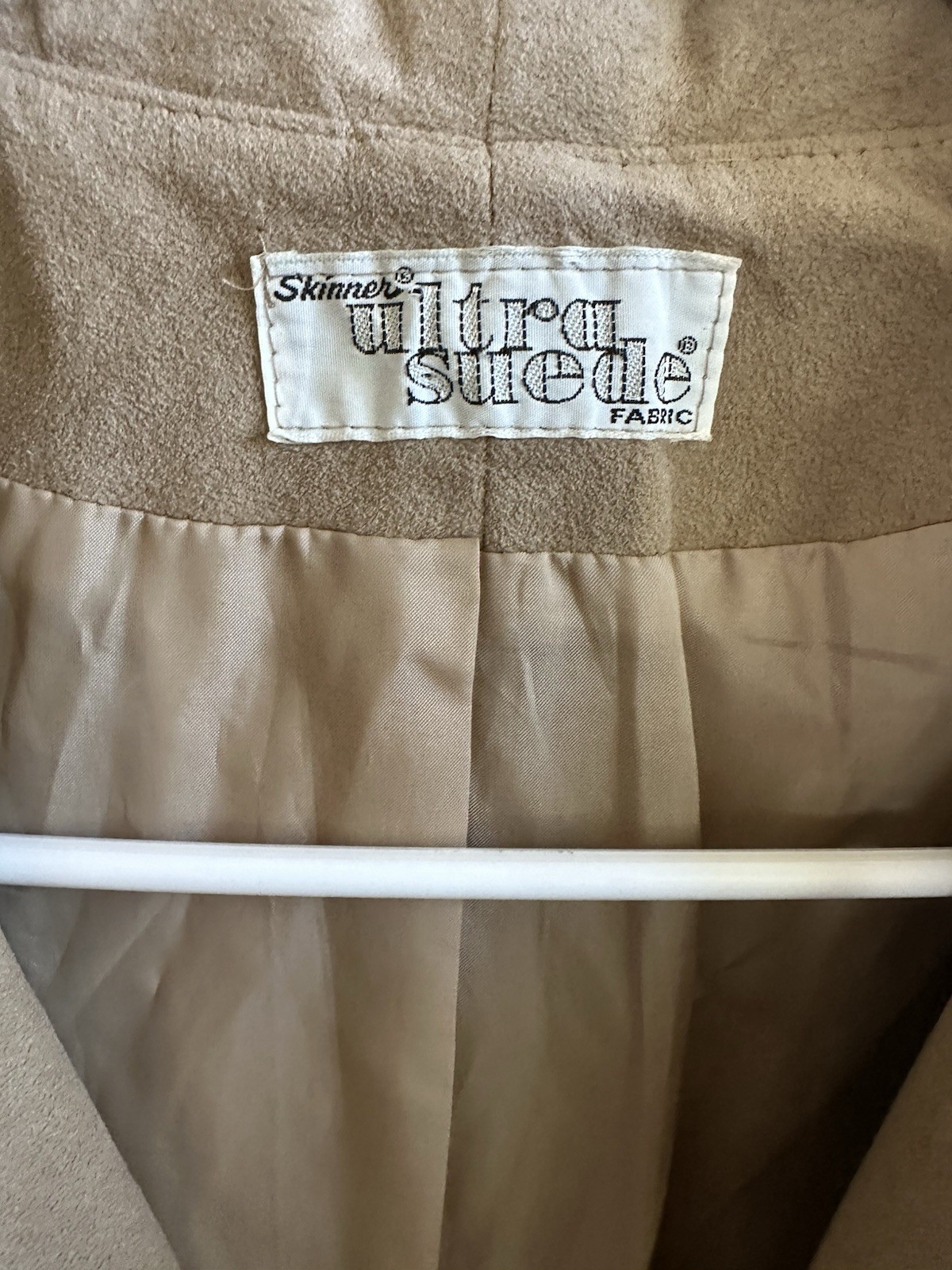 Womens Vintage Count Romi Ultrasuede Beige Belted Coat Size 14 Perfect Condition