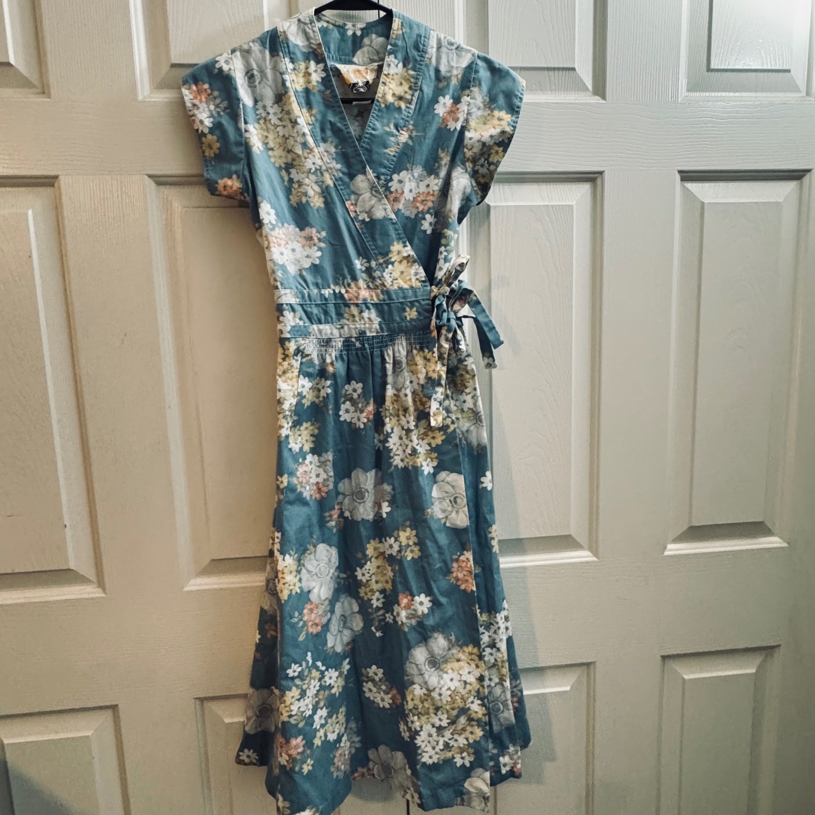VTG 70’s Joseph Magnin California Look Floral Wrap Waist Cottagecore Midi Dress