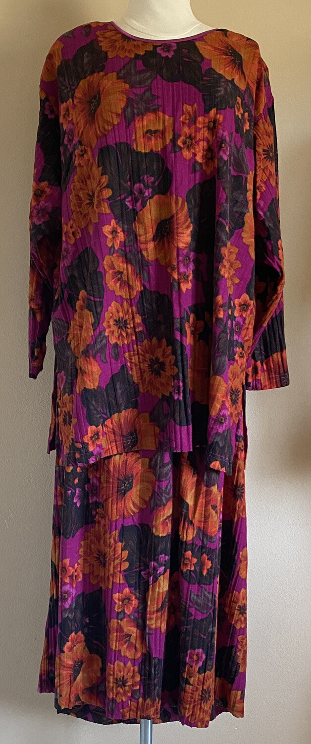 Vintage 90s Jacque & KoKo 2 PC Skirt Set Fall Floral Size 14/16 & 18/20 (skirt)