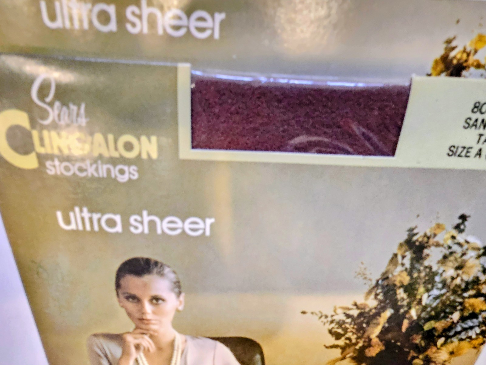 2-Sears Clingalon Ultra Sheer Stockings Size A Tall-Toast