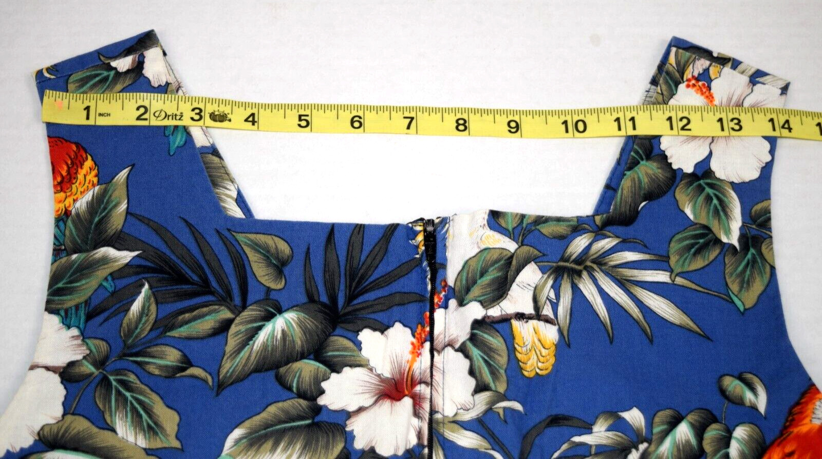 Vintage Hawaiian Dress Shannon Marie Size S 90s Blue Tropical Birds Made Hawaii