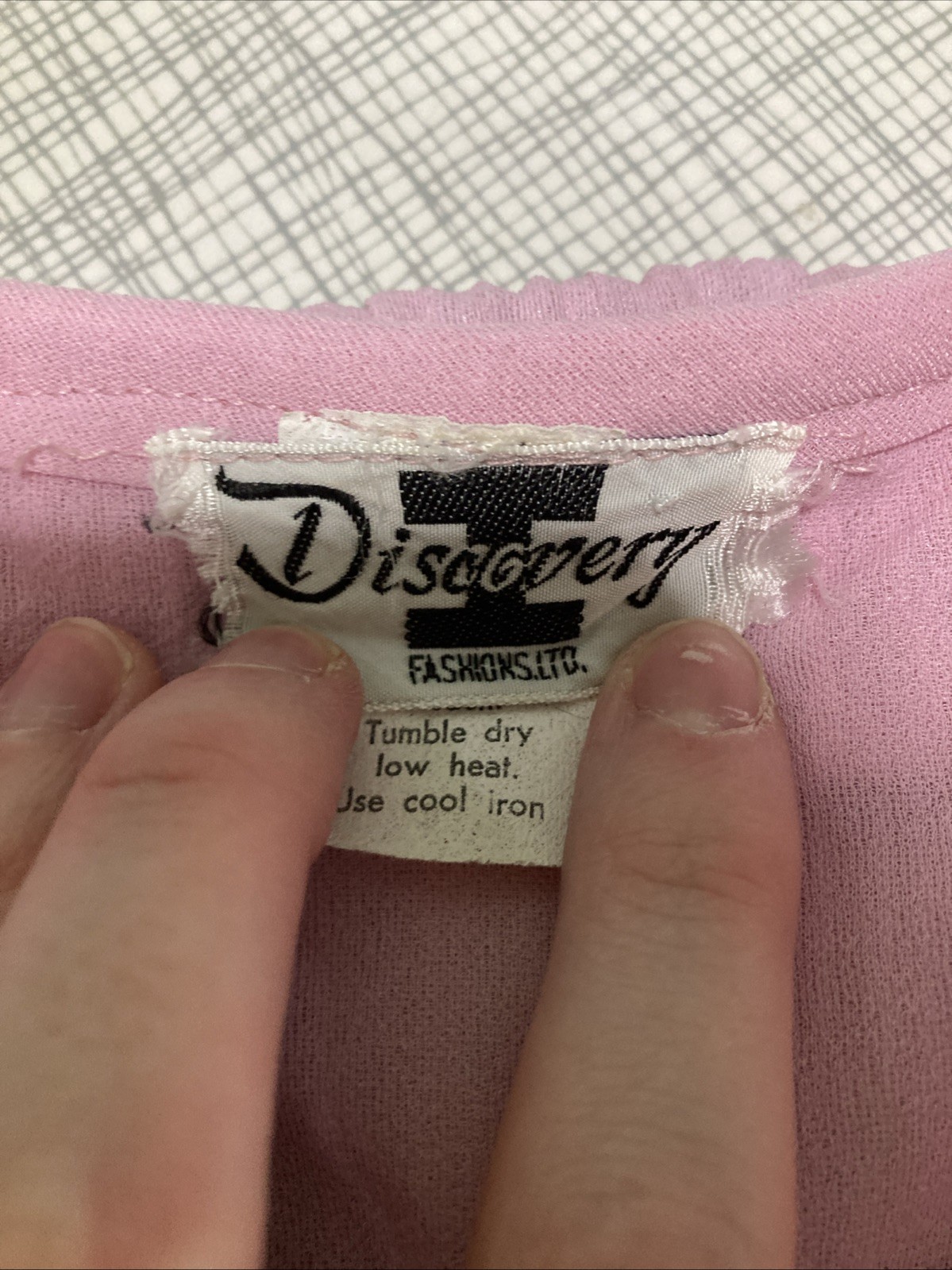 Vtg 70s Discovery Fashions Pleated Colorblock Dress Pink Plisse Disco Midi XS/S