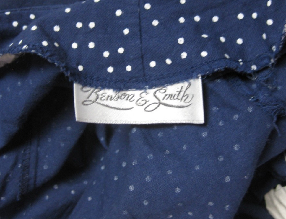 Vintage 80s does 50s Benson & Smith Midi Dress (S) Polka Dot Housewife Low Back