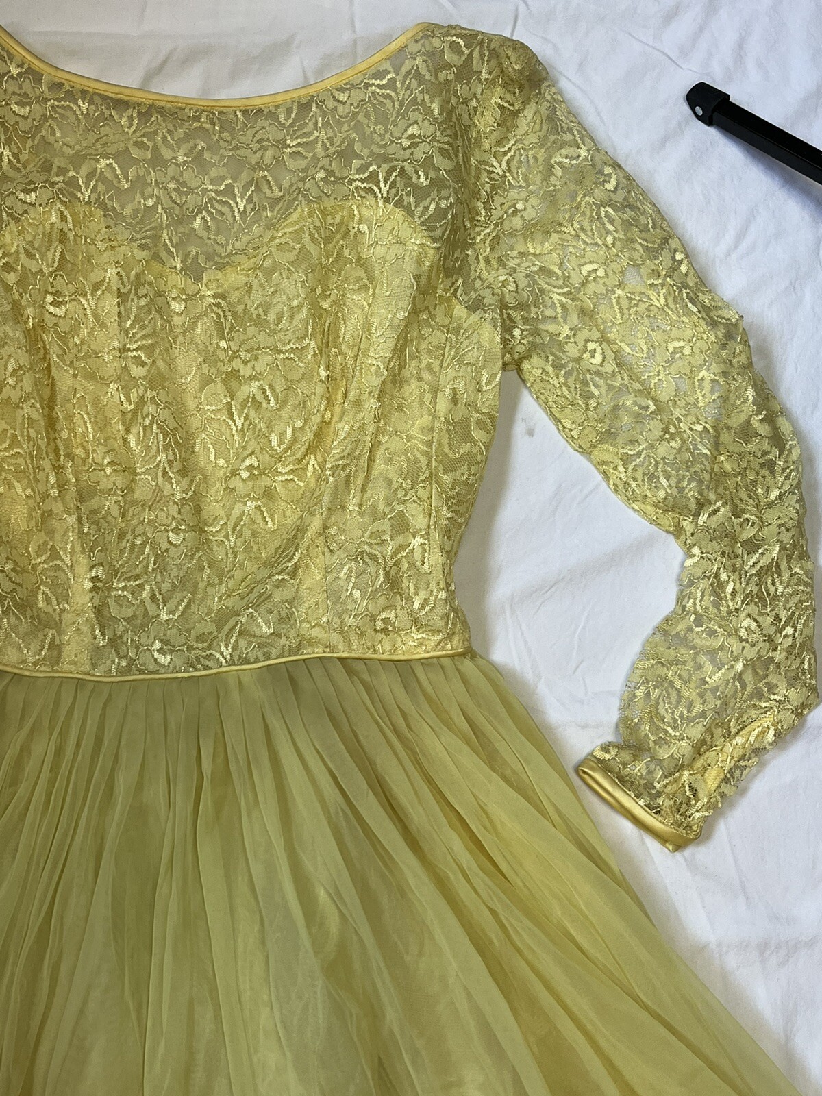 VTG 50s Swing Dress Circle Skirt Lace Sweetheart Prom Graduation Circle Skirt