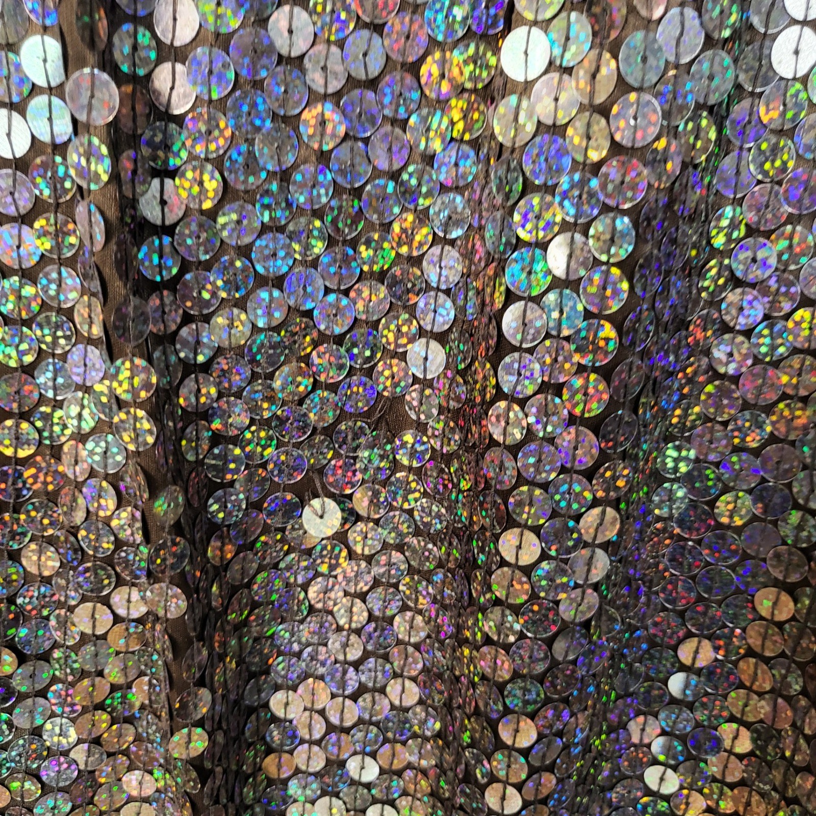 Niteline Della Roufogali Vintage Holographic Sequin Gown Brown Bronze Size 6