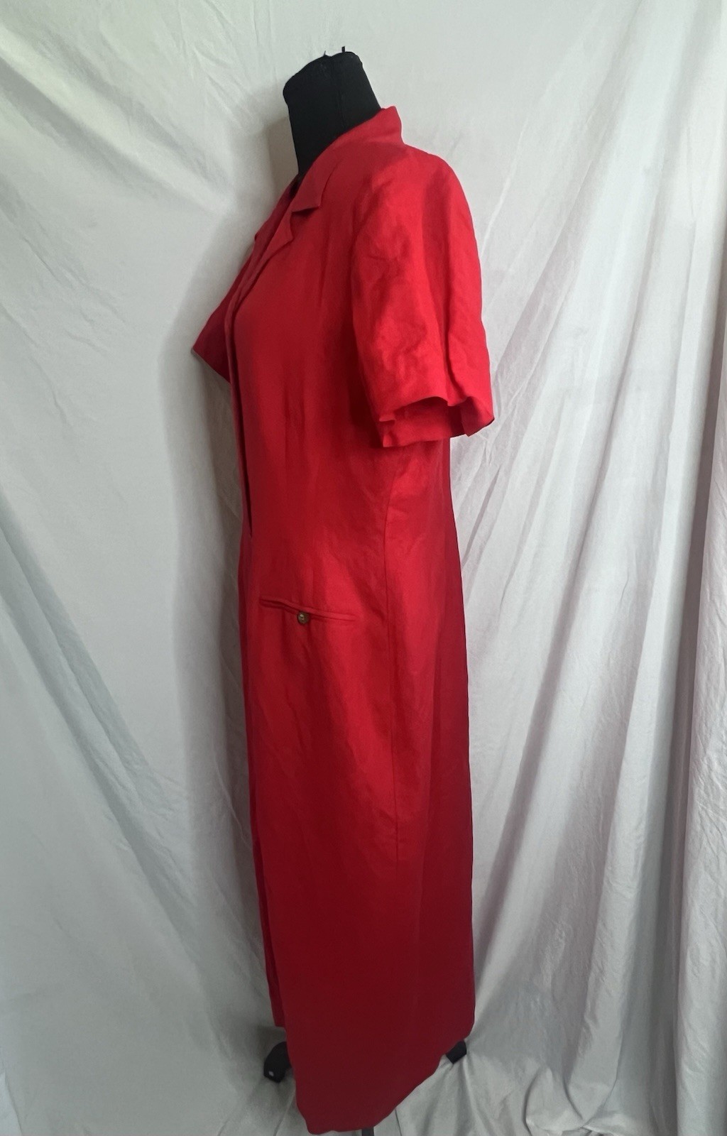 Iconic 90s Vintage Positive Attitude Button Front Shirt Dress Linen/Rayon Sz 14