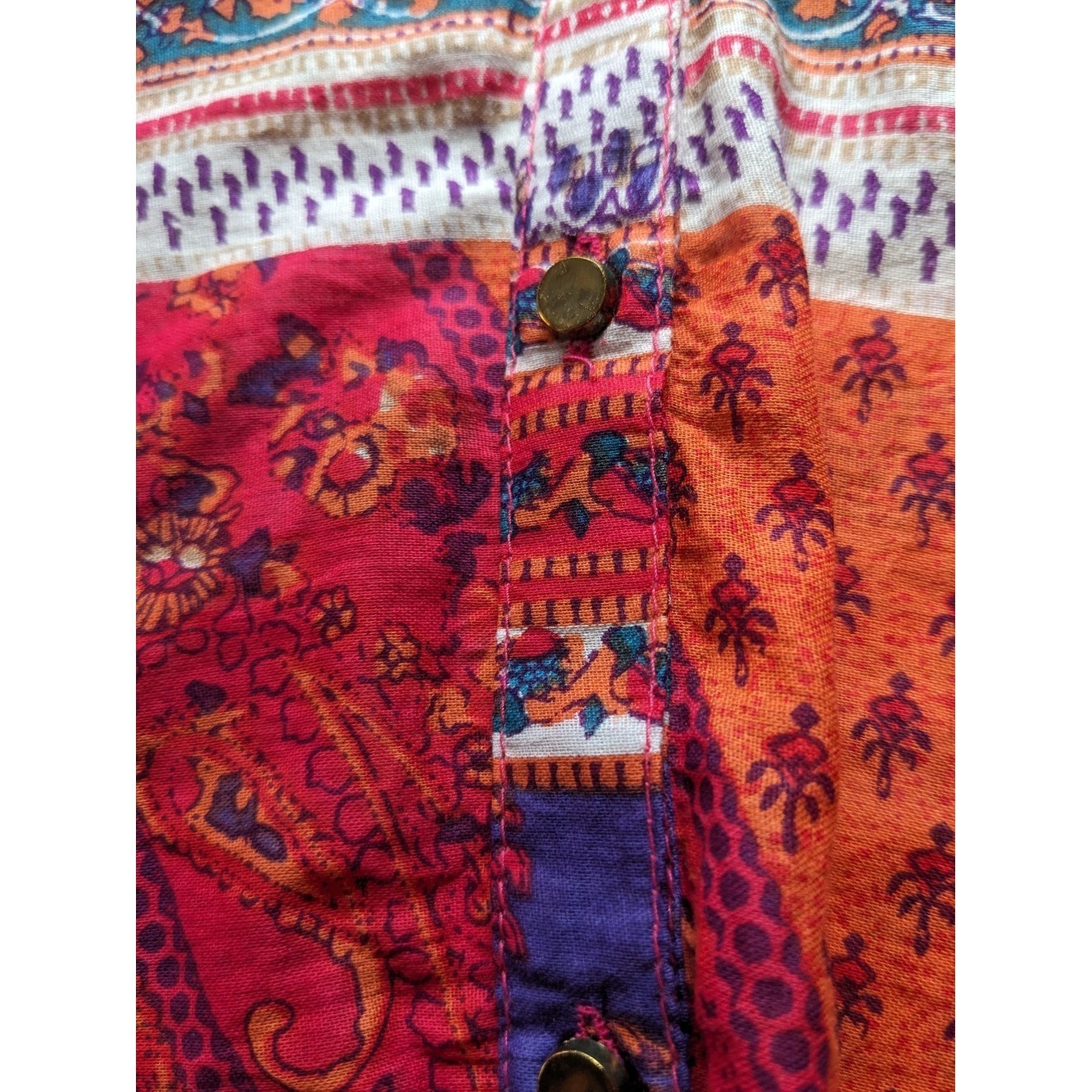VTG Boho Patchwork Tunic Blouse – Magazine Cotton Voile Top L