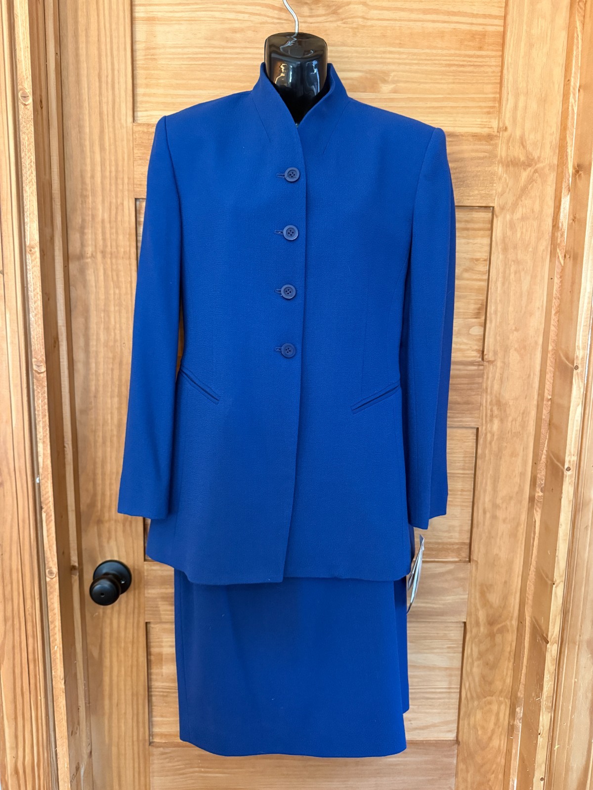 Vintage NWT Rena Rowan Saville Wool Royal Academy Blue 2 Piece Skirt Set 6/8P